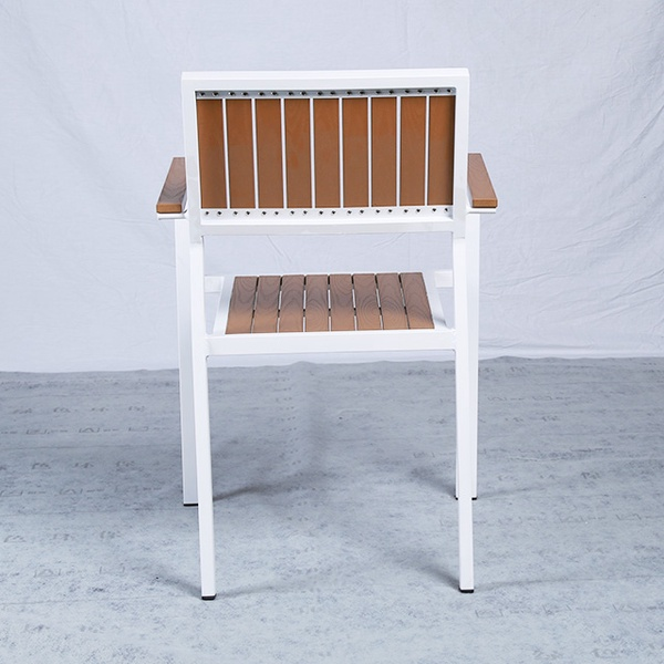 Plastic Wood Aluminum Bistro Cafe Deck Jardin Outdoor Chair For Garden【PWC-20006NW】