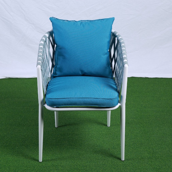 Rope Aluminum Diner Chaises Restaurant Woven Dining Chair【I can-20128】