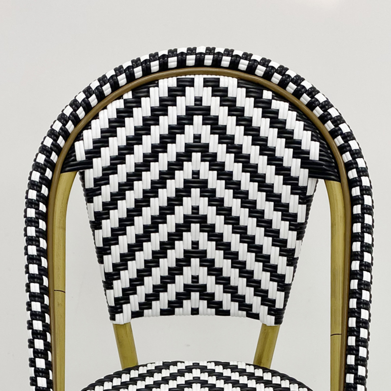 White Black Custom Bar Rattan Chair