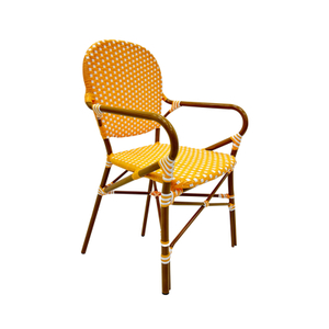 Custom Dining Imitation Yellow Color Rattan Chair
