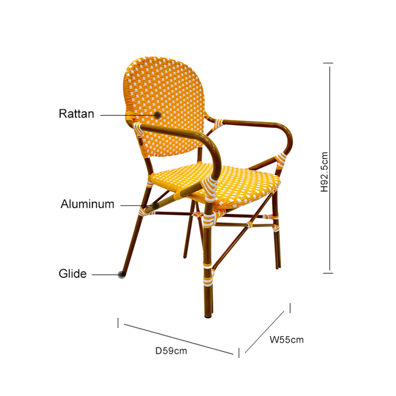 Customize Counter Red Rattan Chair