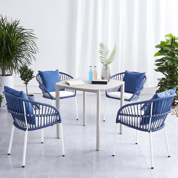 All weather Rope Woven Dining Arm Leisure Chair with Cushion【I can-20180】
