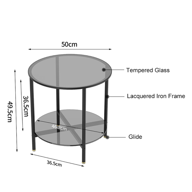 Round Side Glass Garden Table